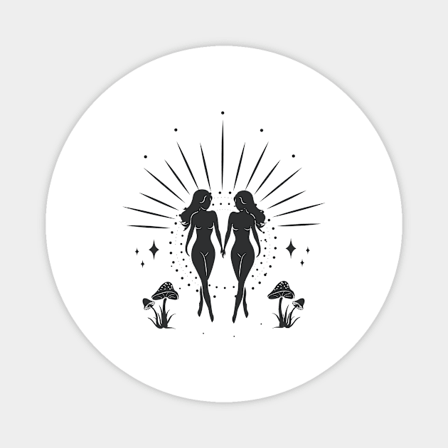 Sister Sun Goddesses Magnet by studioaartanddesign